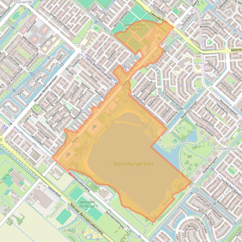 Kaart van postcodegebied 2133MJ.
