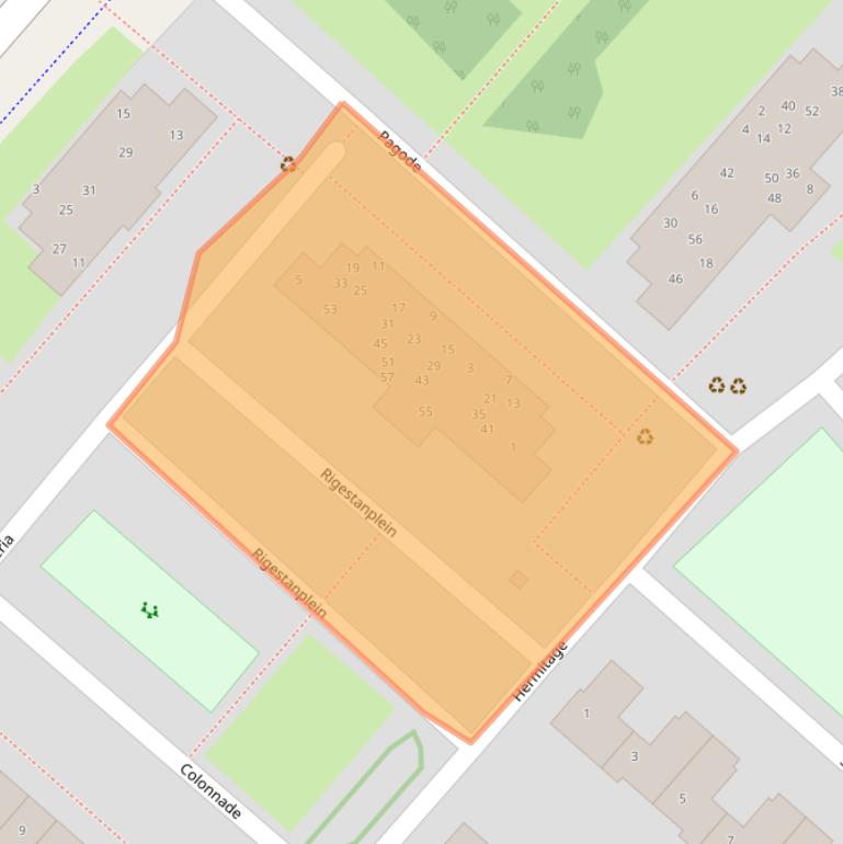 Kaart van postcodegebied 2134AD.