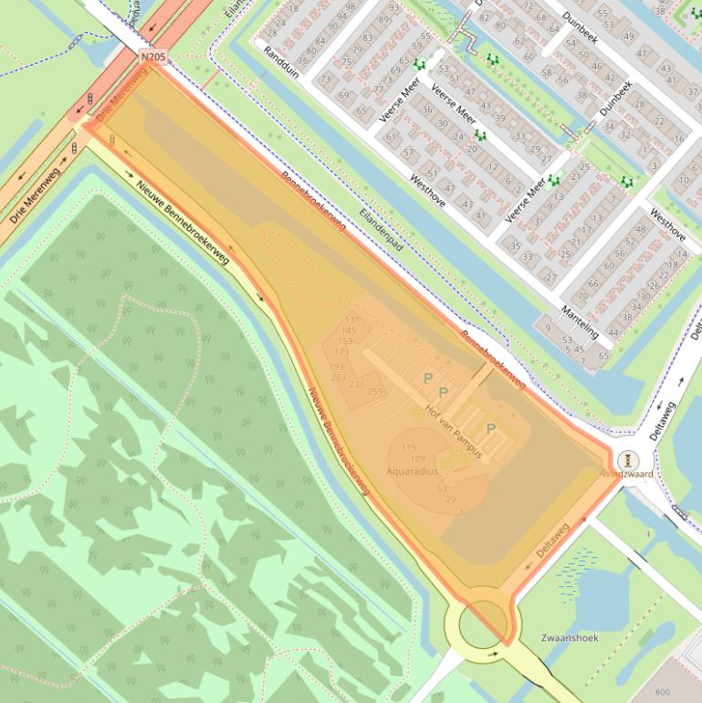 Kaart van postcodegebied 2134AE.