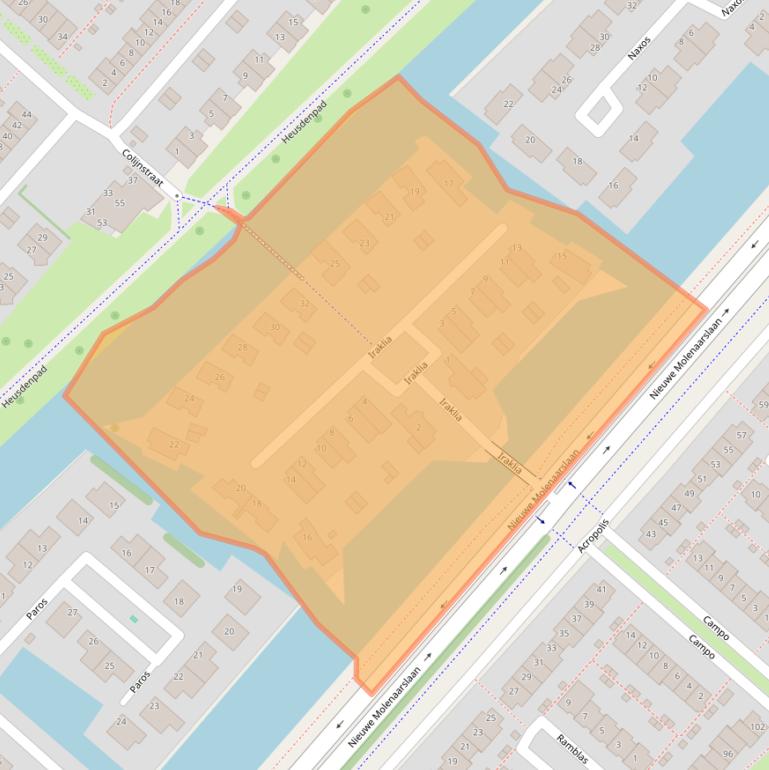 Kaart van postcodegebied 2134AN.