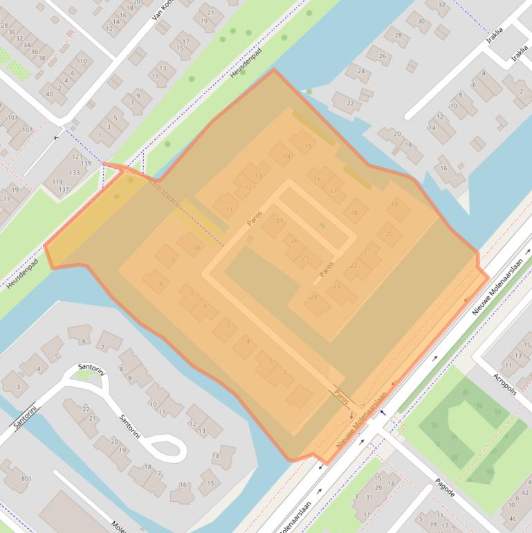 Kaart van postcodegebied 2134AP.