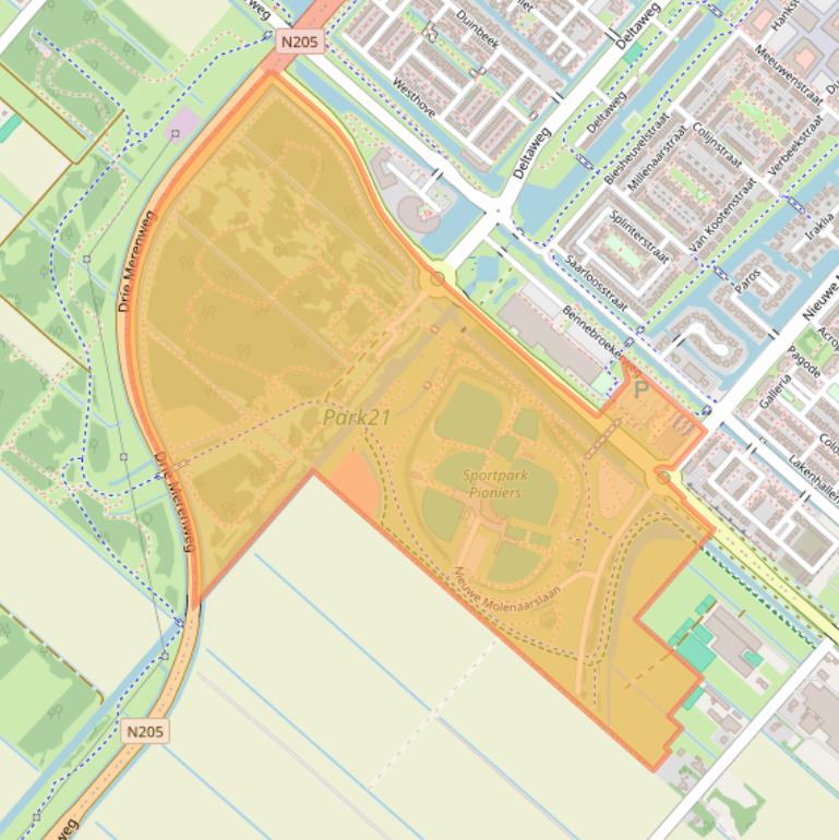 Kaart van postcodegebied 2134AS.