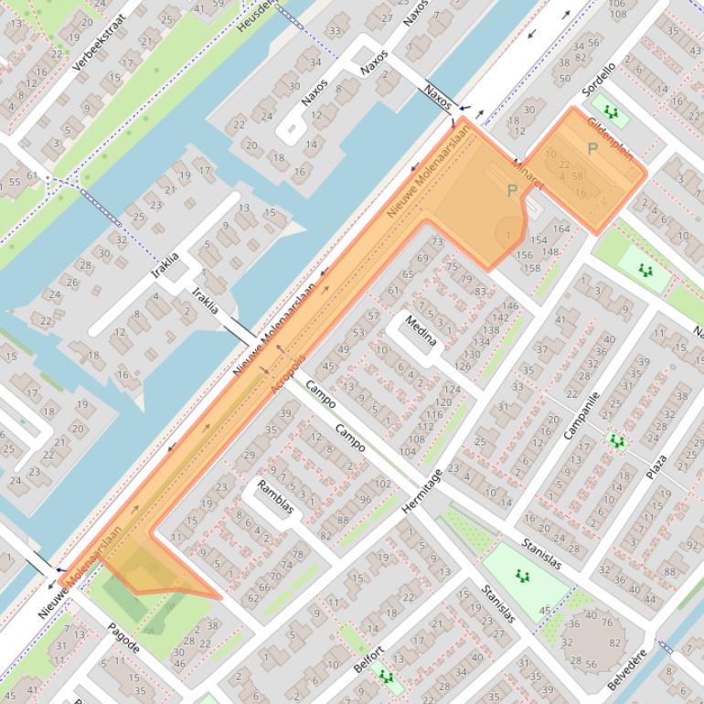 Kaart van postcodegebied 2134BC.