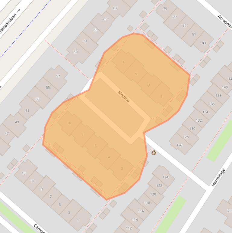 Kaart van postcodegebied 2134BH.