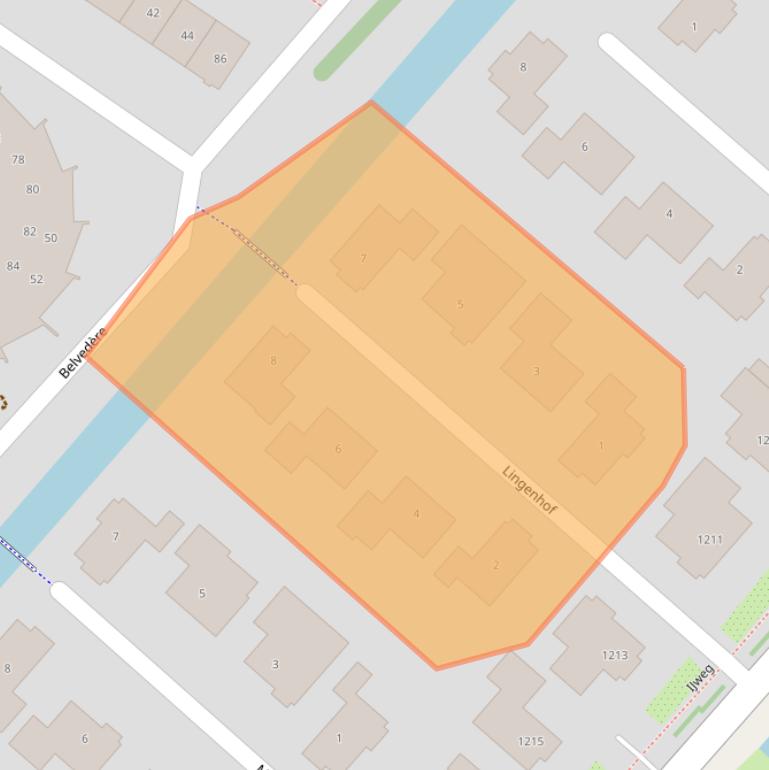 Kaart van postcodegebied 2134BV.