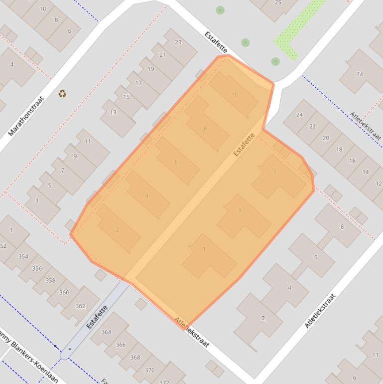 Kaart van postcodegebied 2134CB.