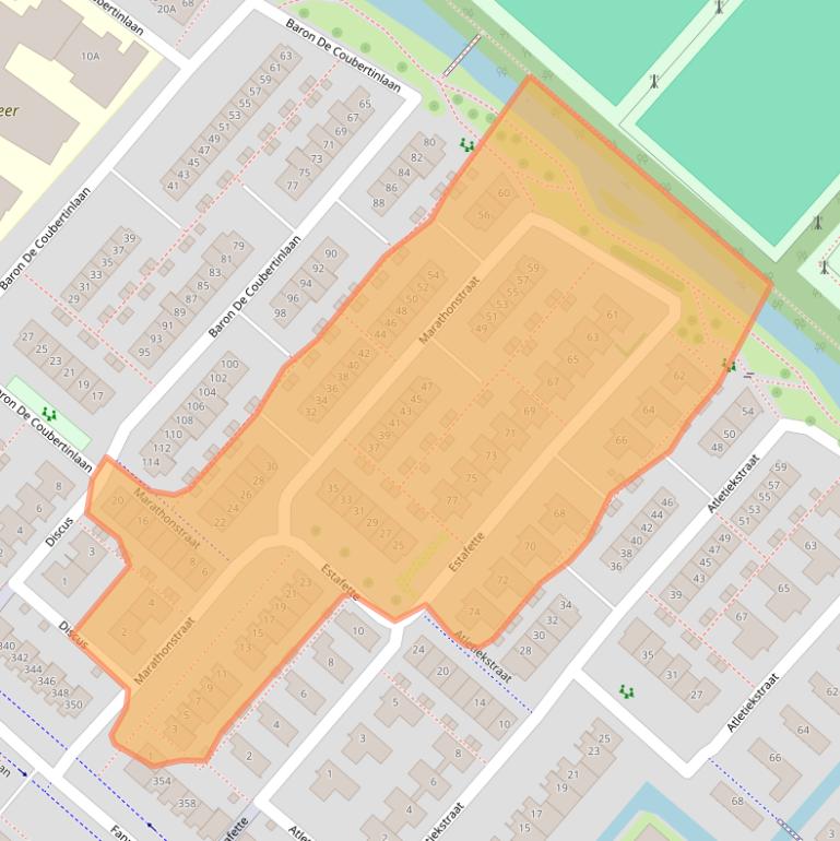 Kaart van postcodegebied 2134CC.