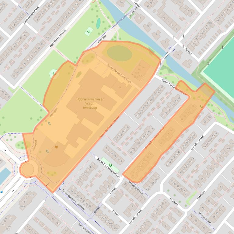Kaart van postcodegebied 2134CG.