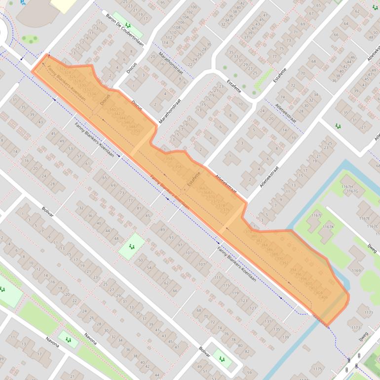 Kaart van postcodegebied 2134CH.
