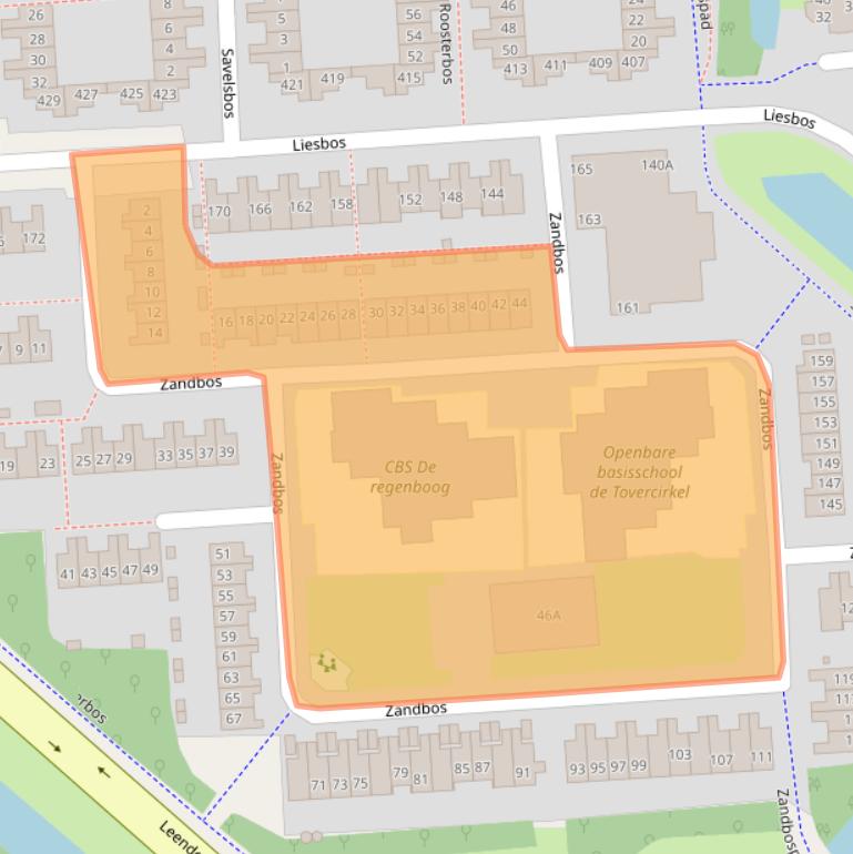 Kaart van postcodegebied 2134DE.