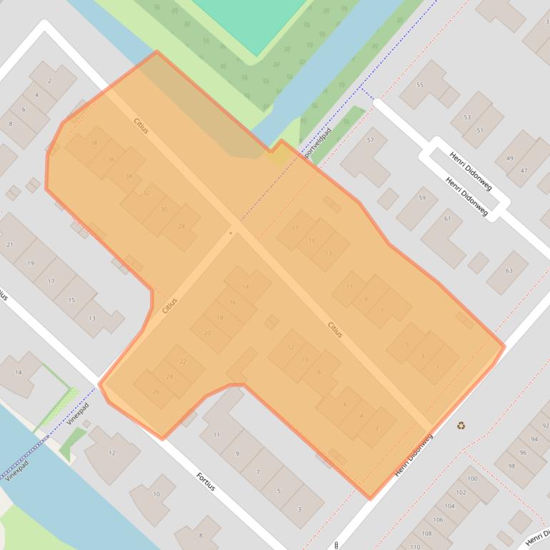 Kaart van postcodegebied 2134DH.