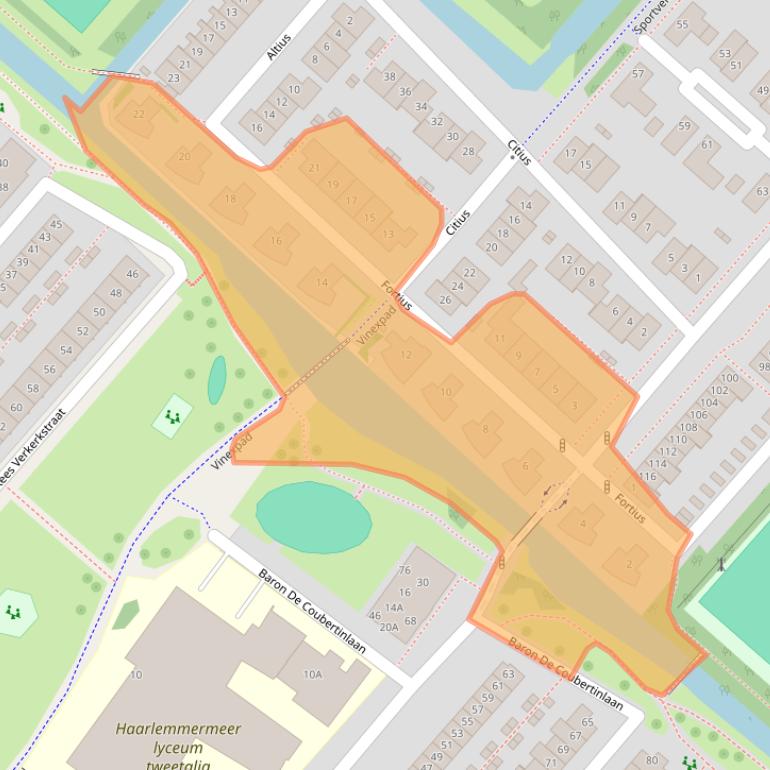 Kaart van postcodegebied 2134DK.