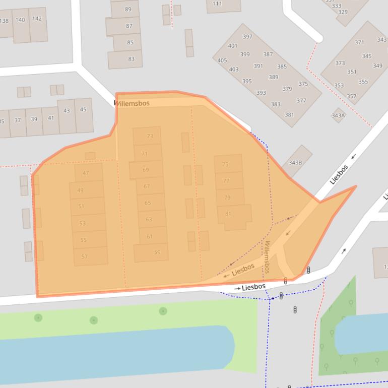 Kaart van postcodegebied 2134EB.