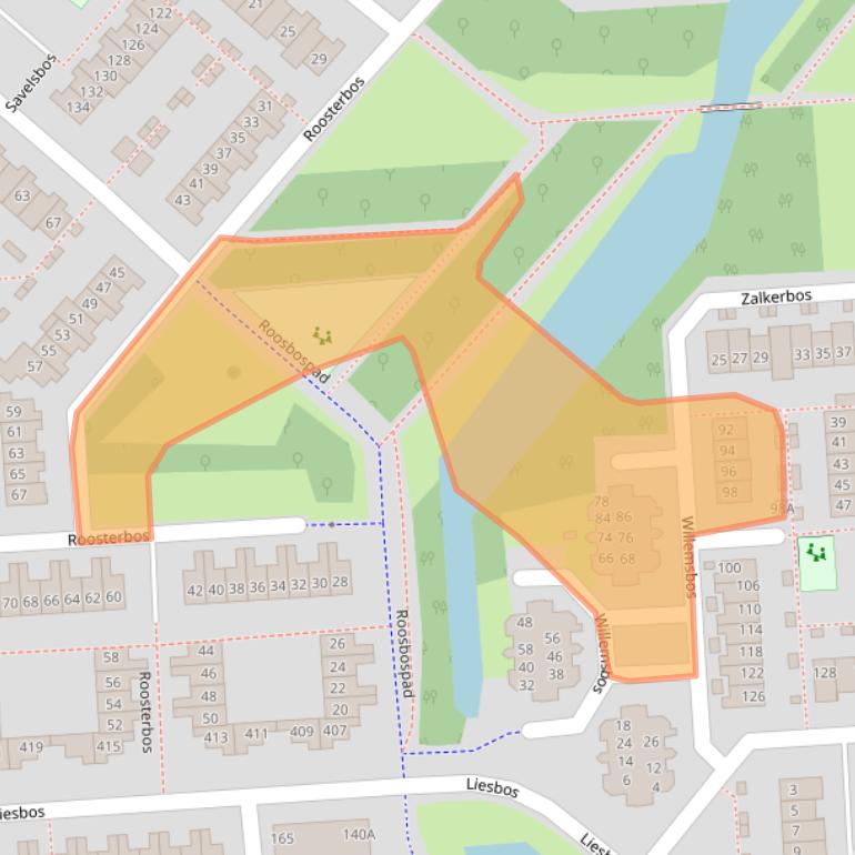 Kaart van postcodegebied 2134EE.