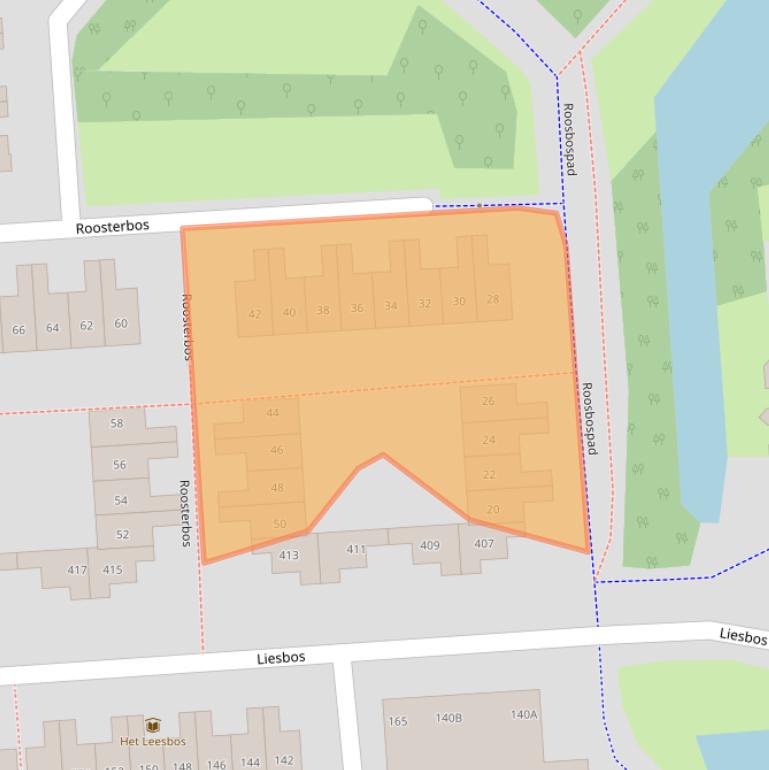 Kaart van postcodegebied 2134EX.