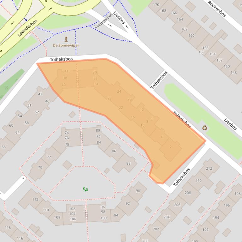 Kaart van postcodegebied 2134GA.