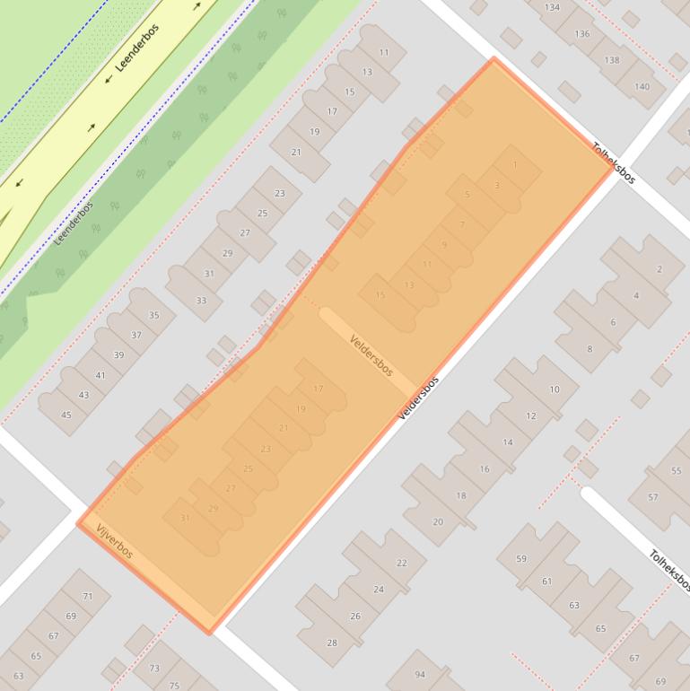 Kaart van postcodegebied 2134GL.