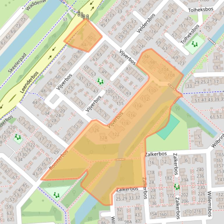 Kaart van postcodegebied 2134GV.