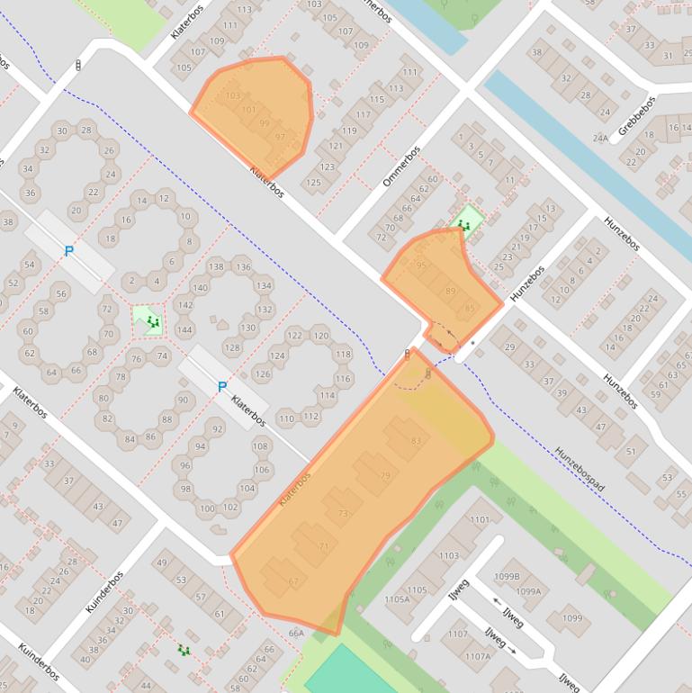 Kaart van postcodegebied 2134JB.