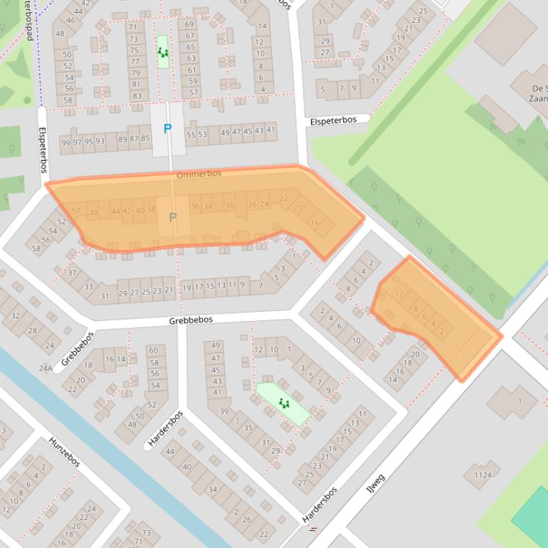 Kaart van postcodegebied 2134KD.