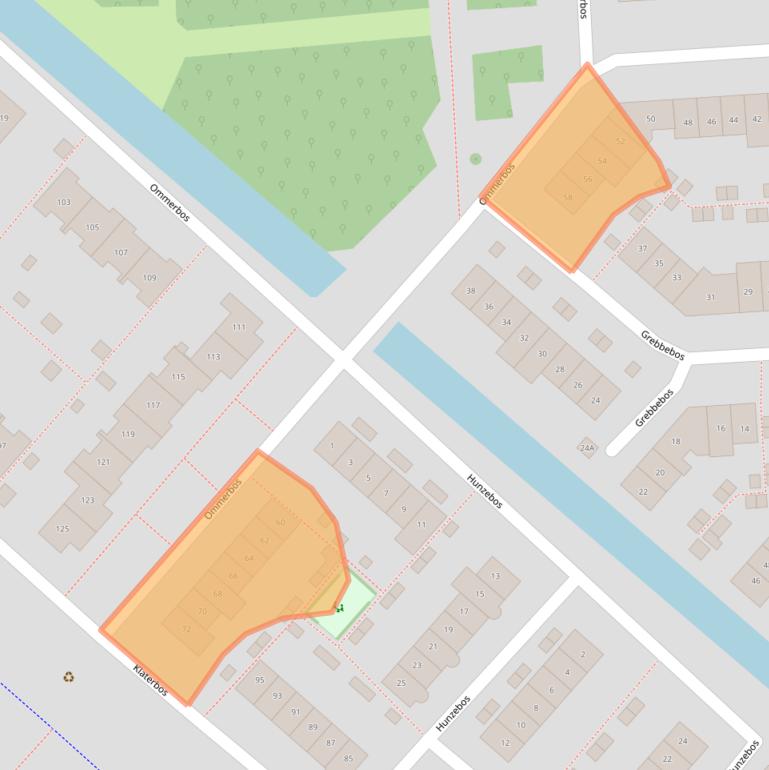 Kaart van postcodegebied 2134KE.