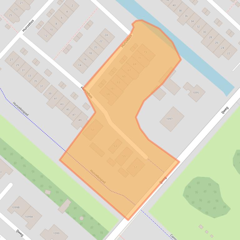 Kaart van postcodegebied 2134KJ.