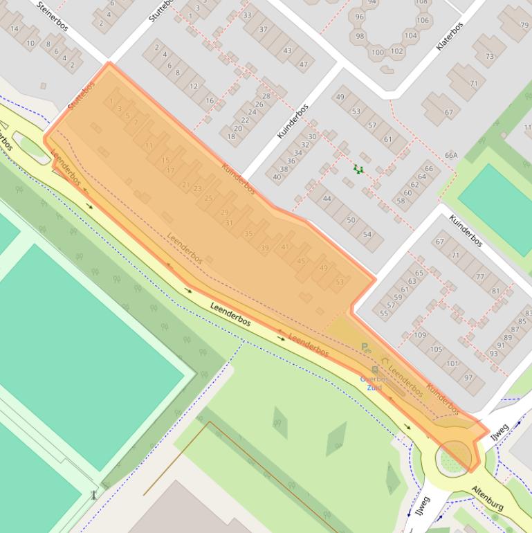 Kaart van postcodegebied 2134KM.