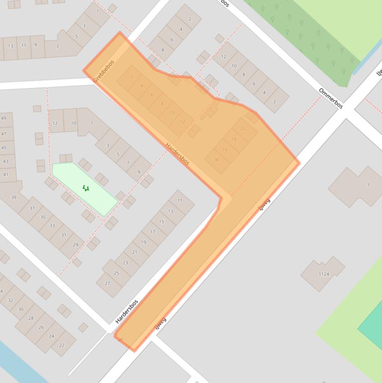 Kaart van postcodegebied 2134KX.