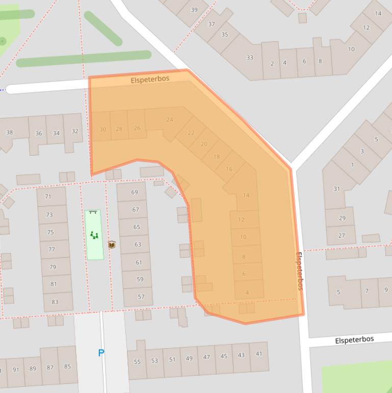 Kaart van postcodegebied 2134LC.