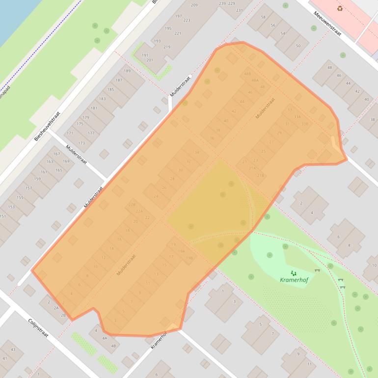 Kaart van postcodegebied 2134LN.