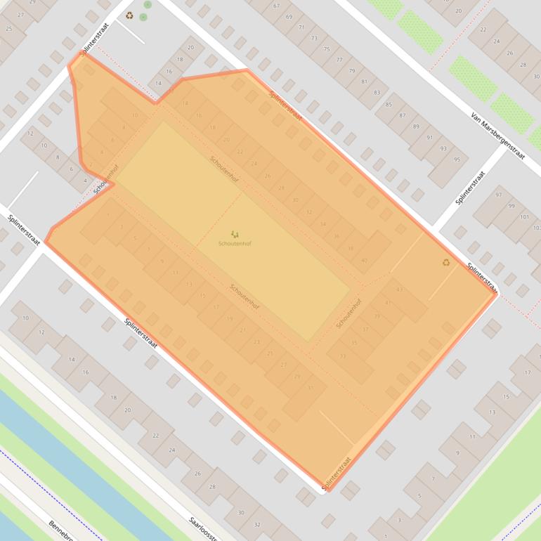 Kaart van postcodegebied 2134LW.