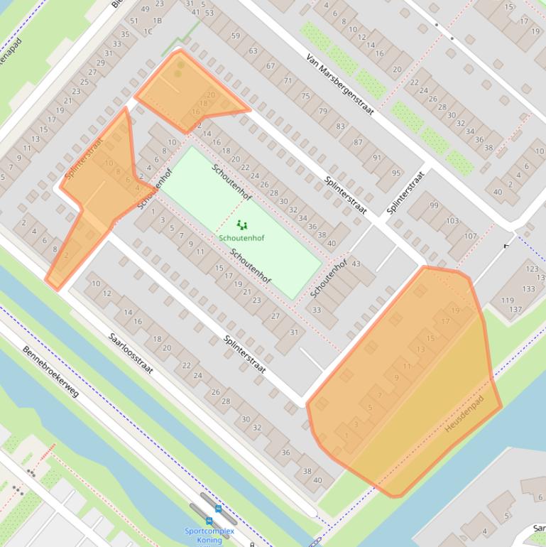 Kaart van postcodegebied 2134LX.