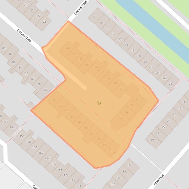 Kaart van postcodegebied 2134MJ.