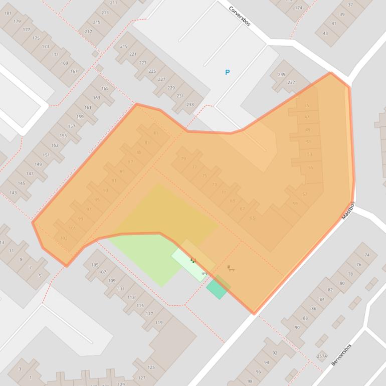 Kaart van postcodegebied 2134NB.