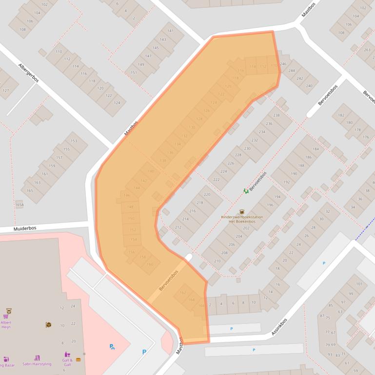 Kaart van postcodegebied 2134NT.