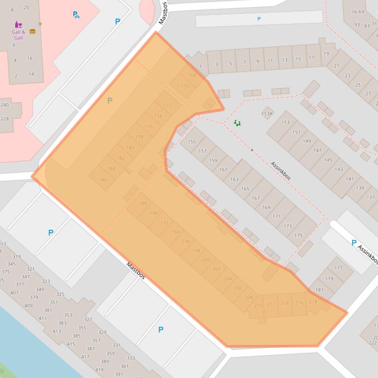 Kaart van postcodegebied 2134NV.