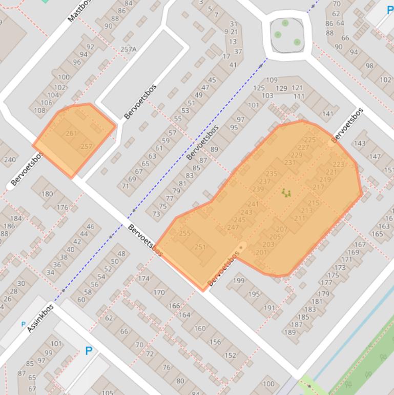 Kaart van postcodegebied 2134PR.