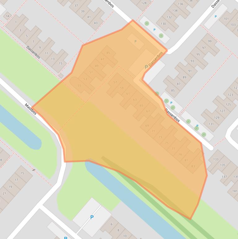 Kaart van postcodegebied 2134RB.