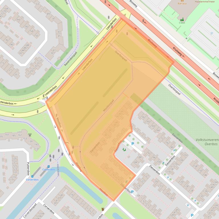 Kaart van postcodegebied 2134RE.