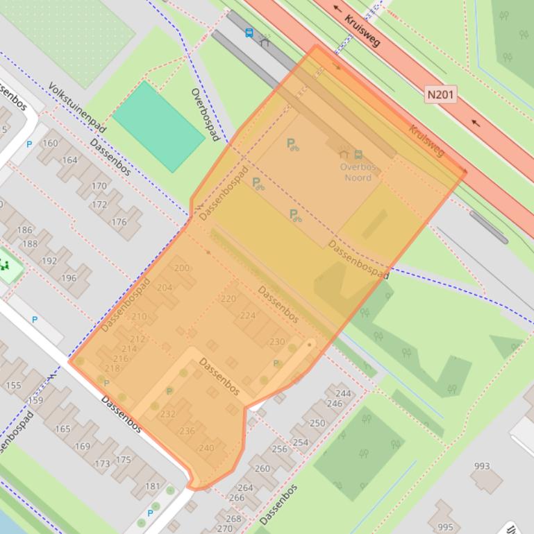 Kaart van postcodegebied 2134RK.