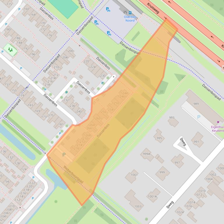 Kaart van postcodegebied 2134RL.