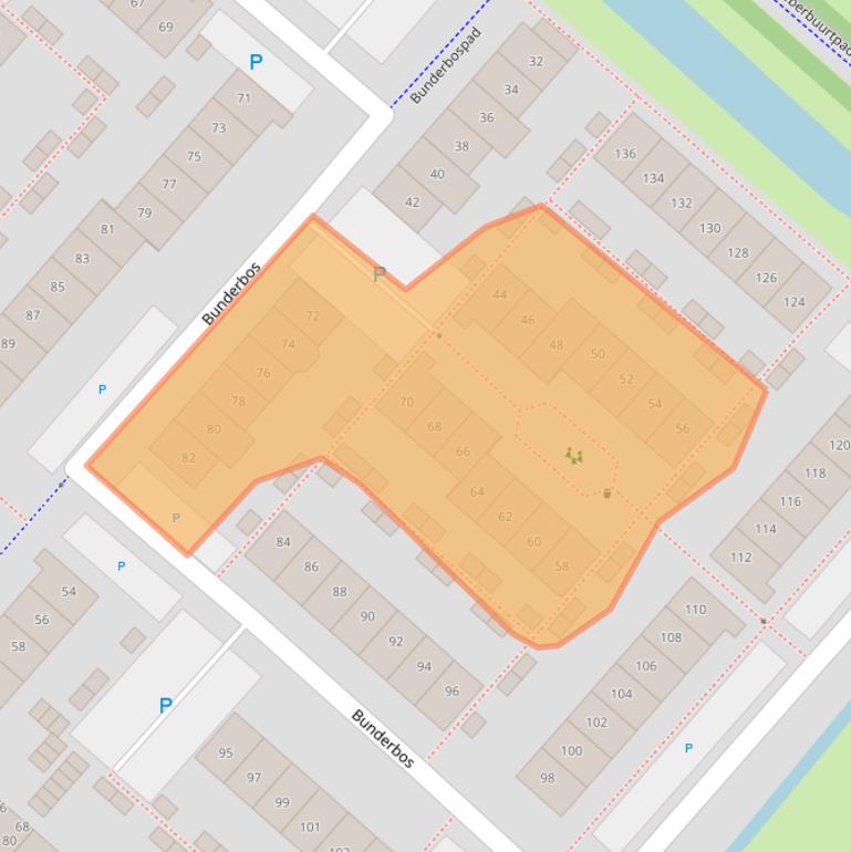 Kaart van postcodegebied 2134RT.