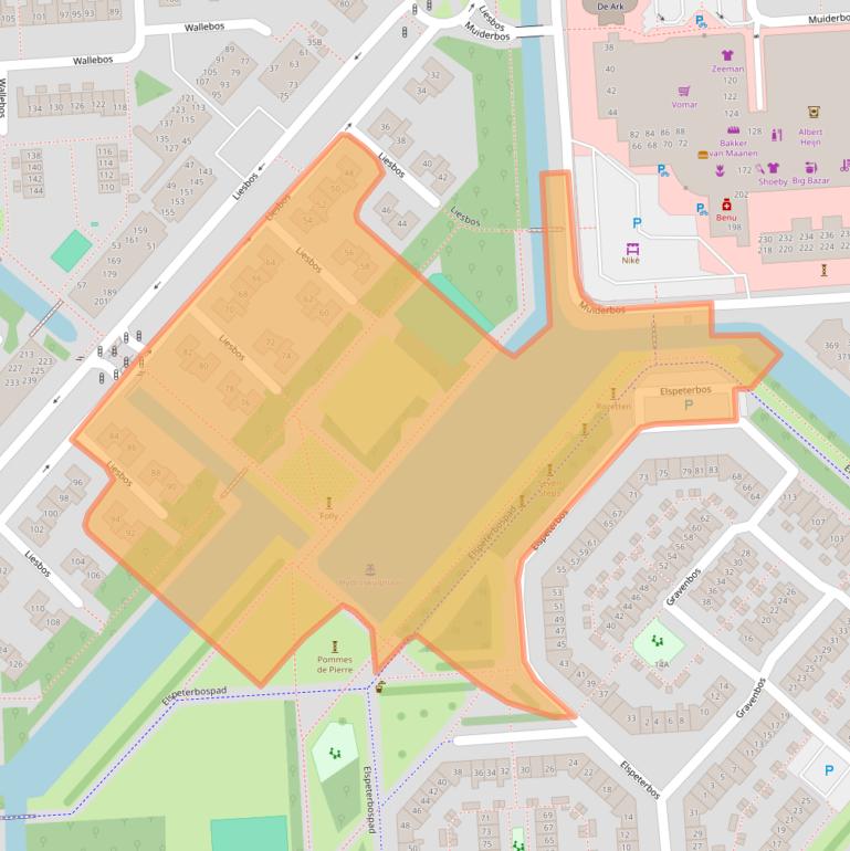 Kaart van postcodegebied 2134SC.