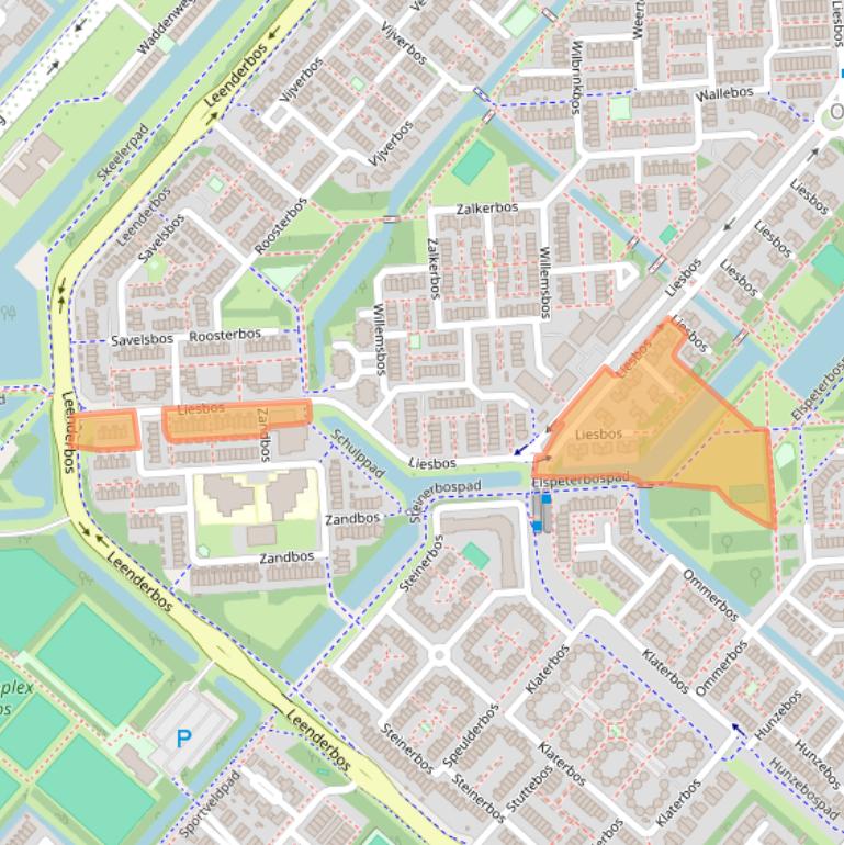 Kaart van postcodegebied 2134SE.