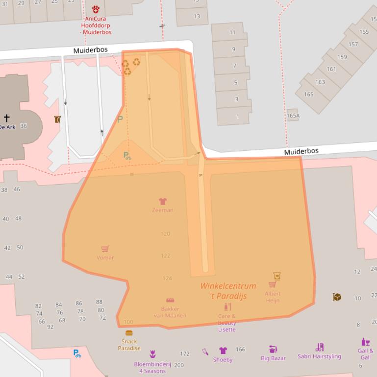Kaart van postcodegebied 2134SV.