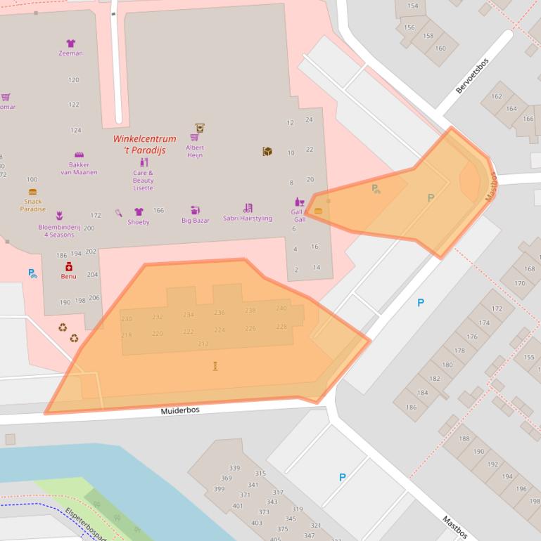 Kaart van postcodegebied 2134SZ.