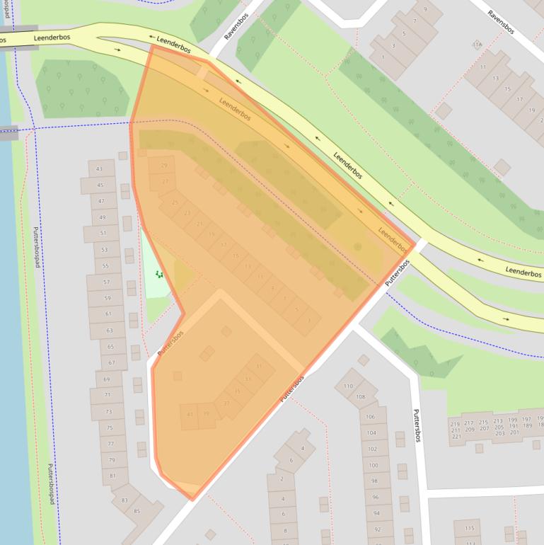 Kaart van postcodegebied 2134TC.