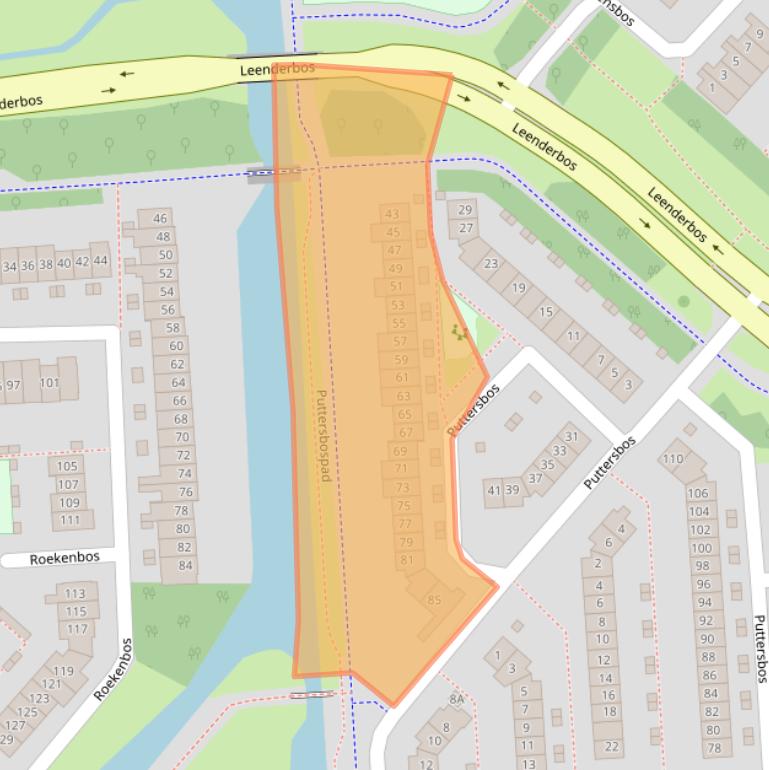 Kaart van postcodegebied 2134TD.