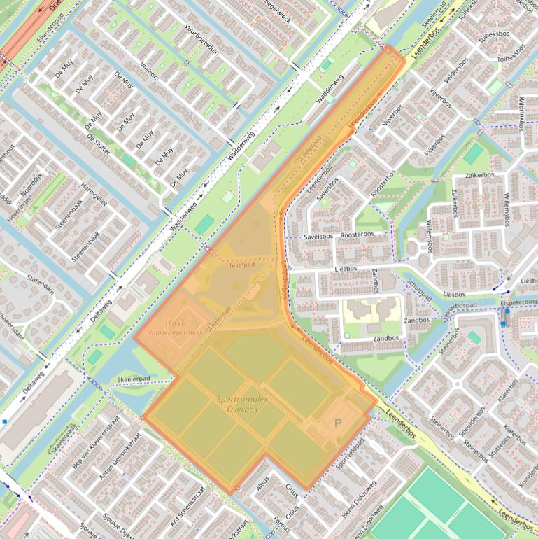 Kaart van postcodegebied 2134TZ.