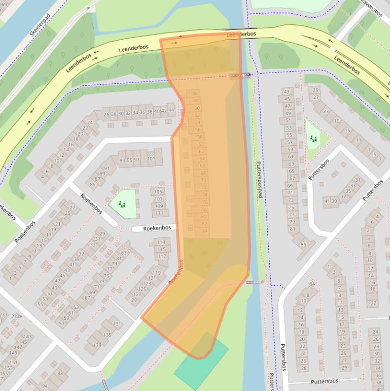 Kaart van postcodegebied 2134VJ.